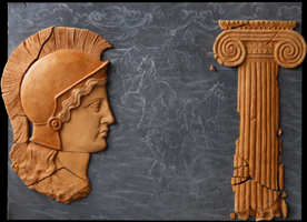 Grecia. Legno dipinto, terracotta