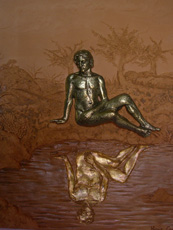 Narciso. Terracotta patinata, ottone