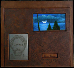 Il pittore; terracotta patinata, tavola dipinta, lastra di zinco