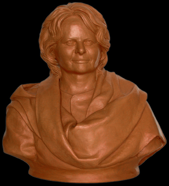 Elsa Morante; terracotta patinata